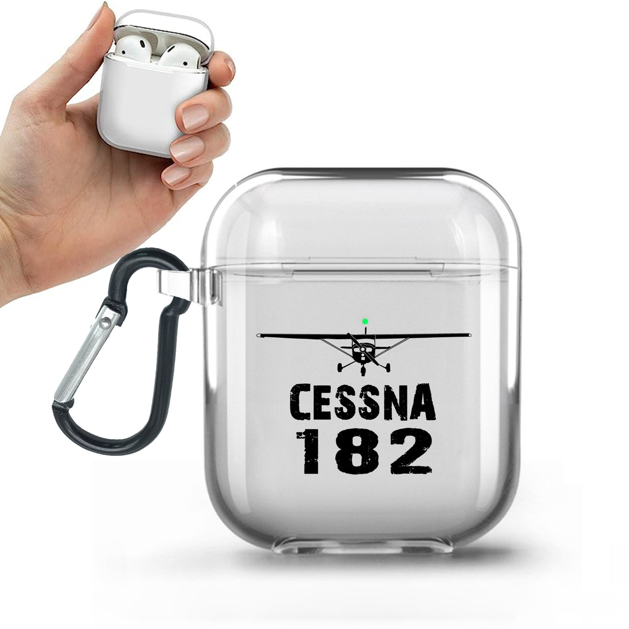 Cessna 182 & Plane Designed Transparent Earphone AirPods Cases