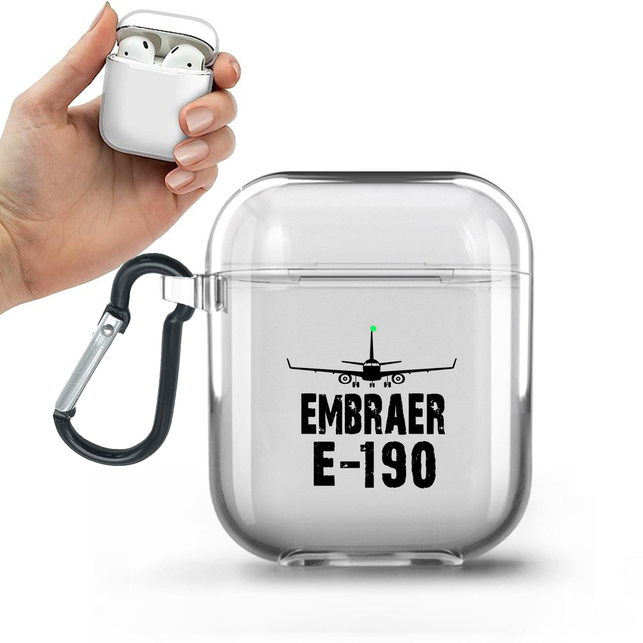 Embraer E-190 & Plane Designed Transparent Earphone AirPods Cases