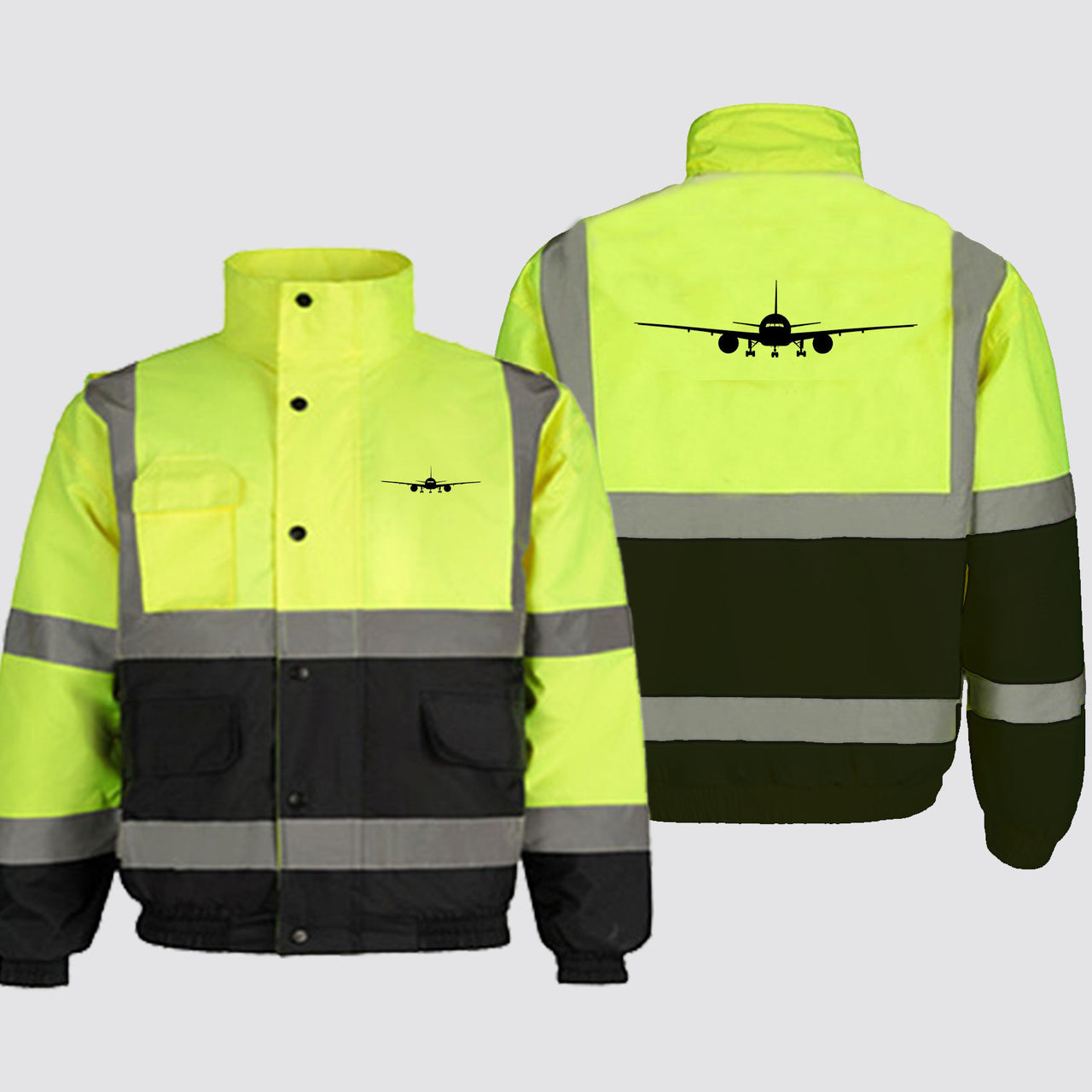 Boeing 777 Silhouette Designed Reflective Winter Jackets