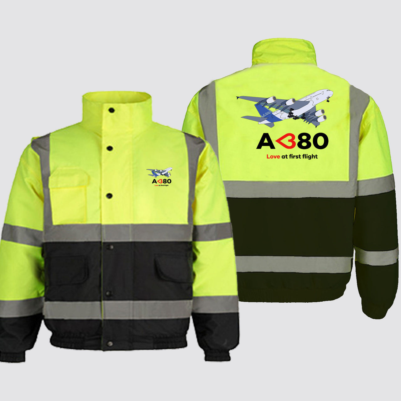 Airbus A380 Love at first flight Designed Reflective Winter Jackets