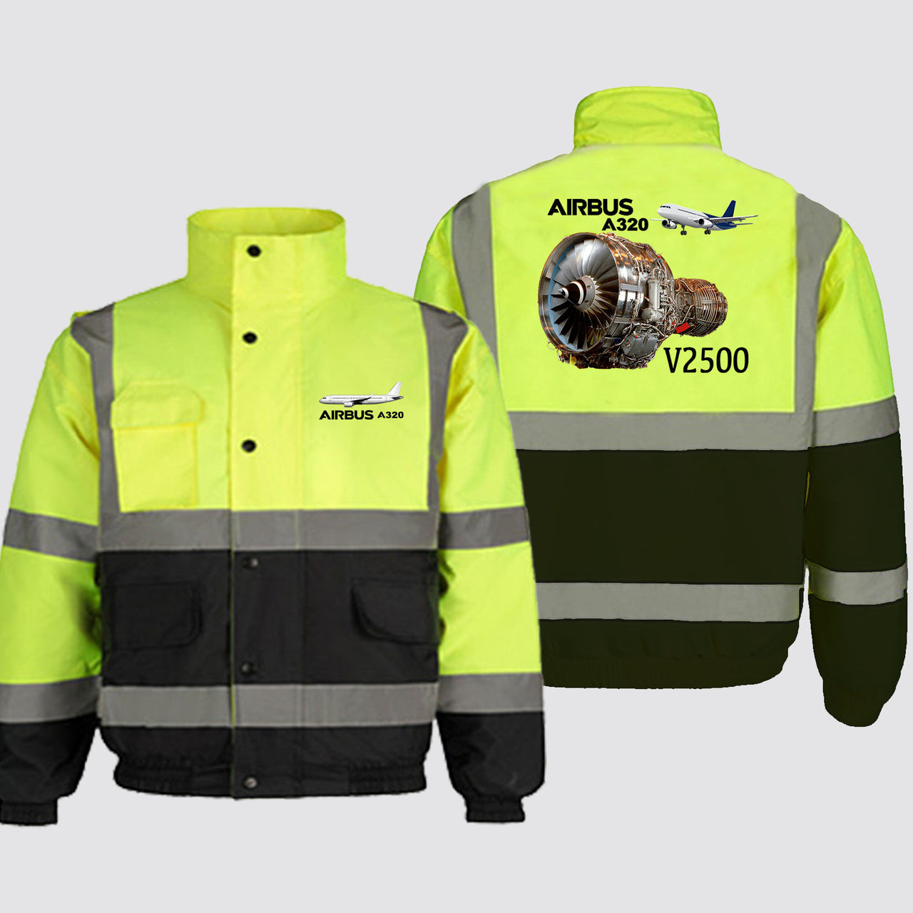 Airbus A320 & V2500 Engine Designed Reflective Winter Jackets