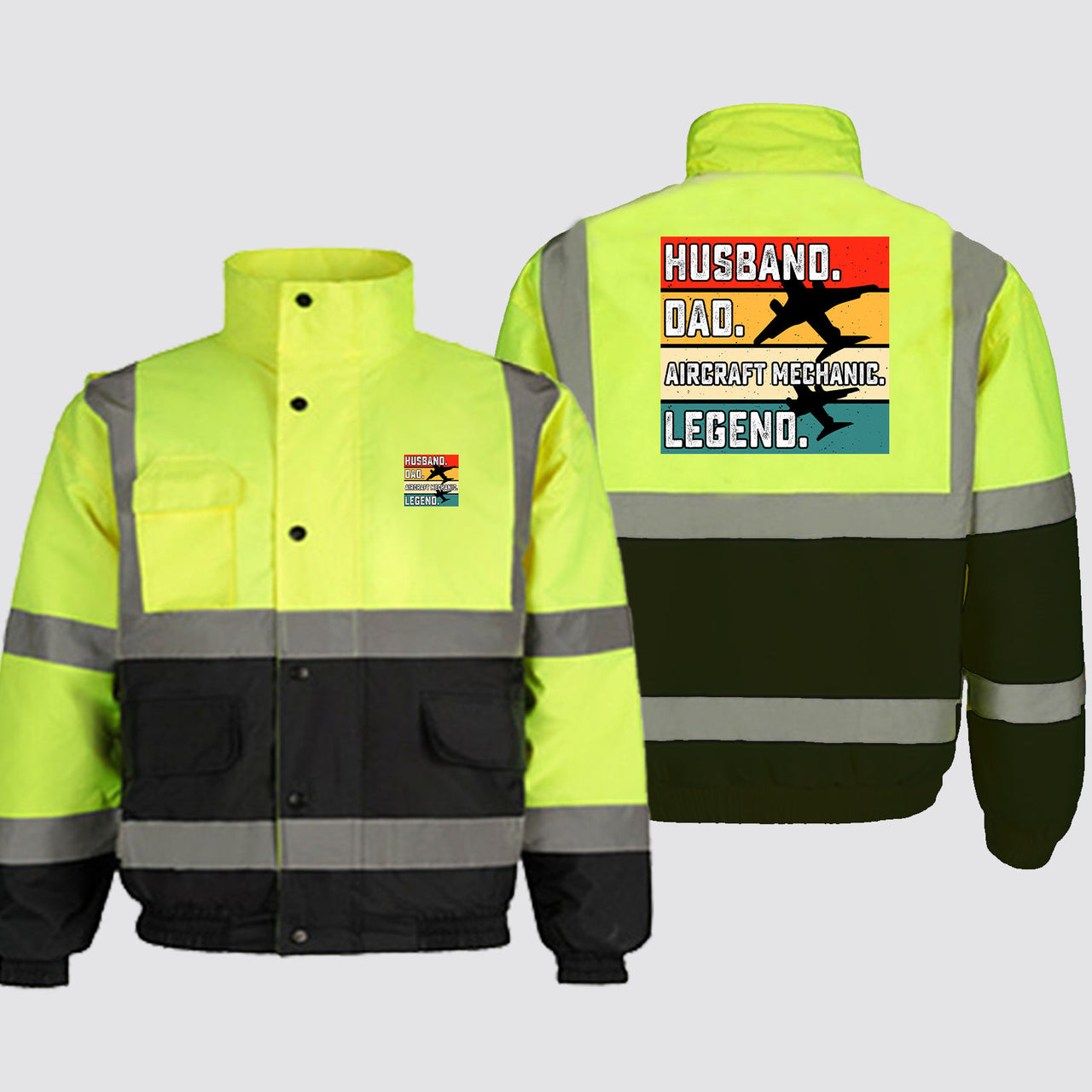 Husband & Dad & Aircraft Mechanic & Legend Designed Reflective Winter Jackets