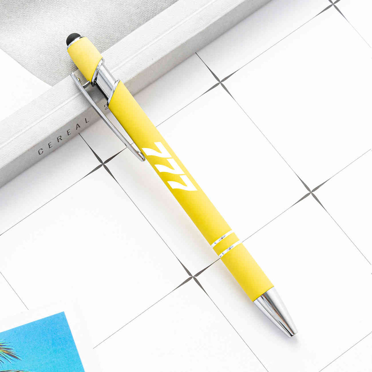 777 Flat Text Designed Ballpens Capacitive Screen Touch Pens