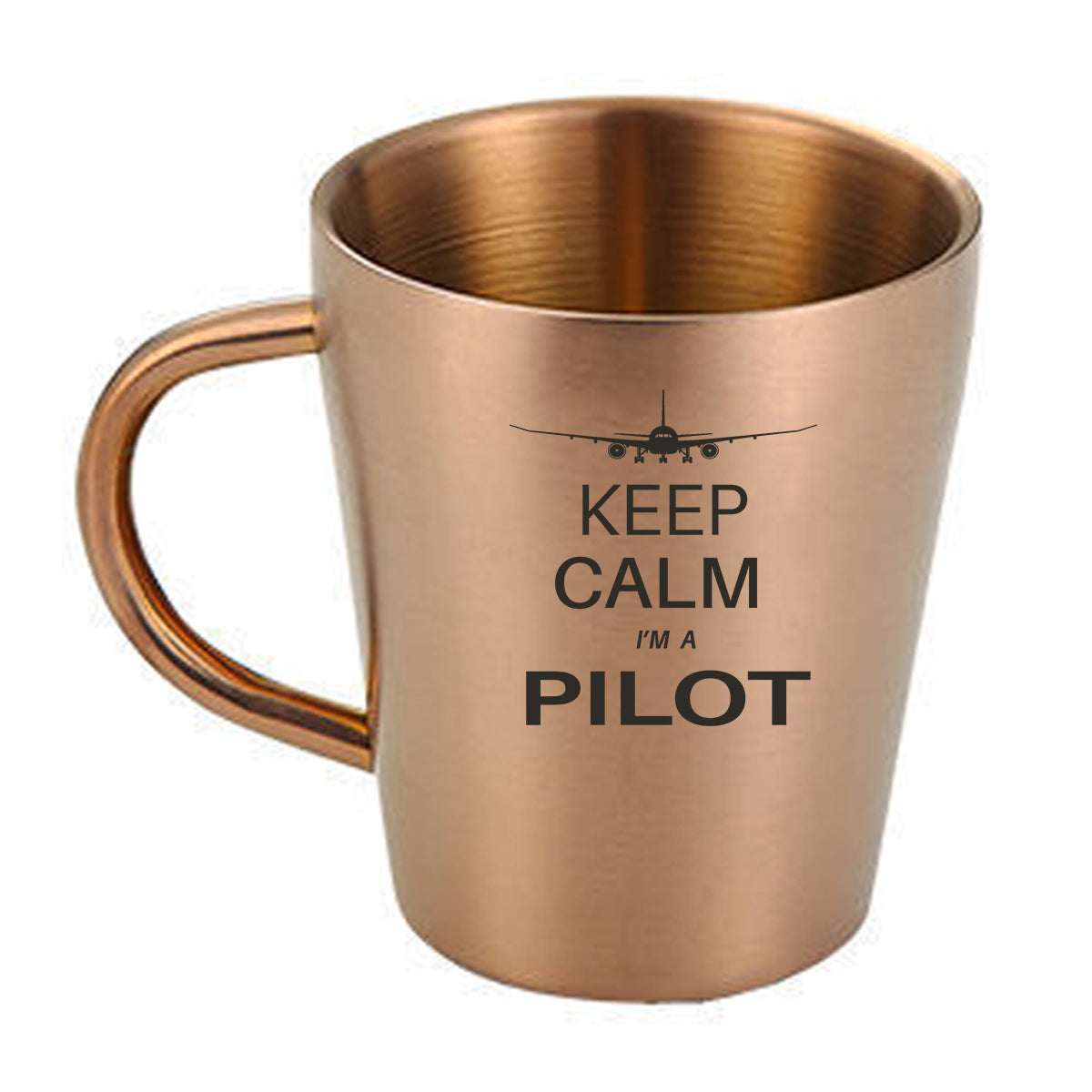 Pilot (777 Silhouette) Designed Stainless Steel Coffee Mugs