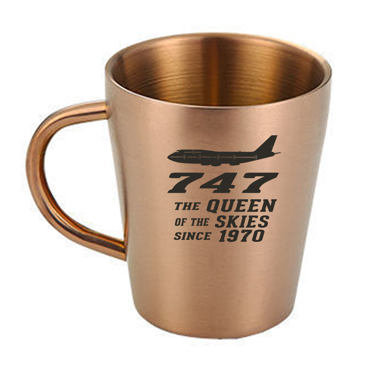 Boeing 747 - Queen of the Skies (2) Designed Stainless Steel Coffee Mugs