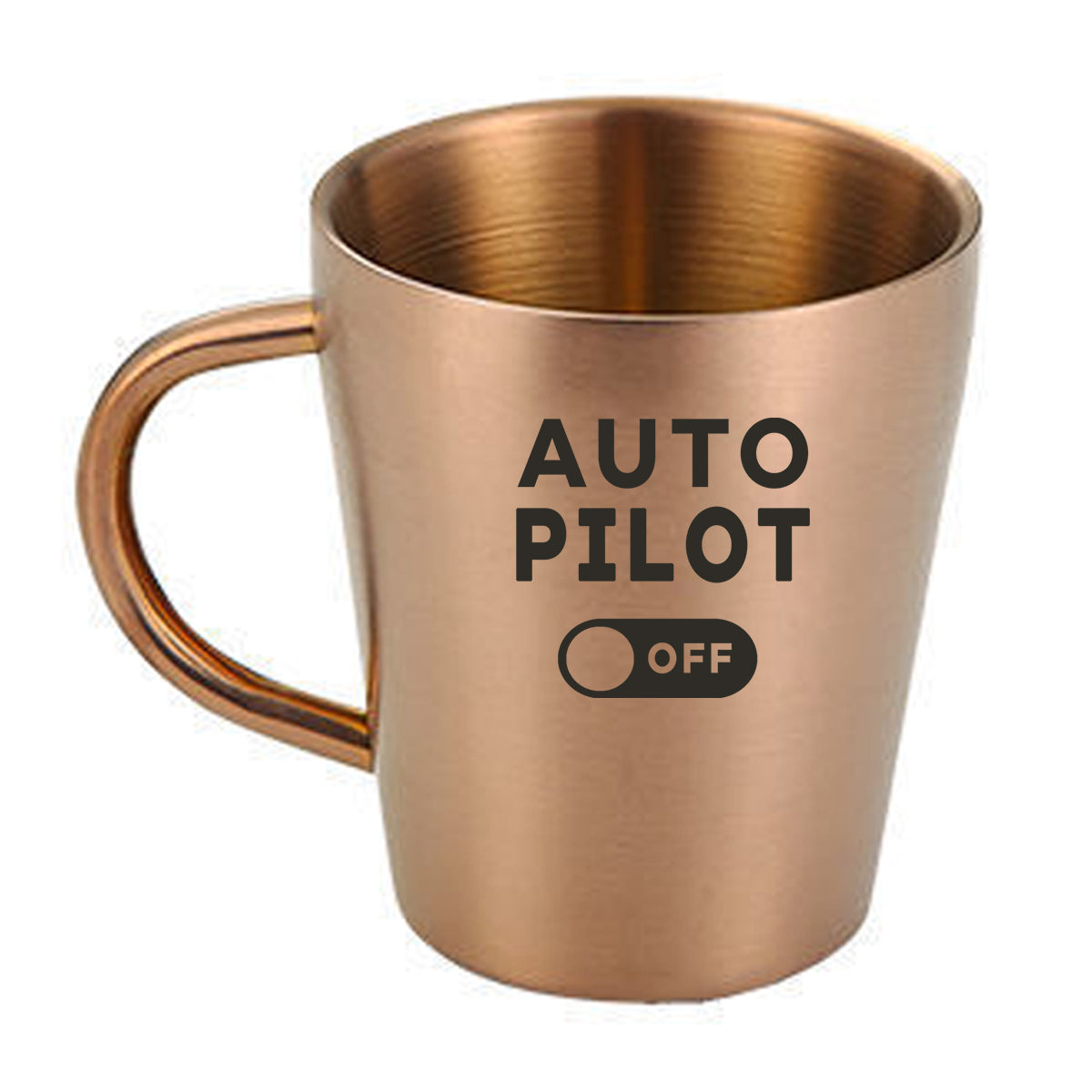 Auto Pilot Off Designed Stainless Steel Coffee Mugs