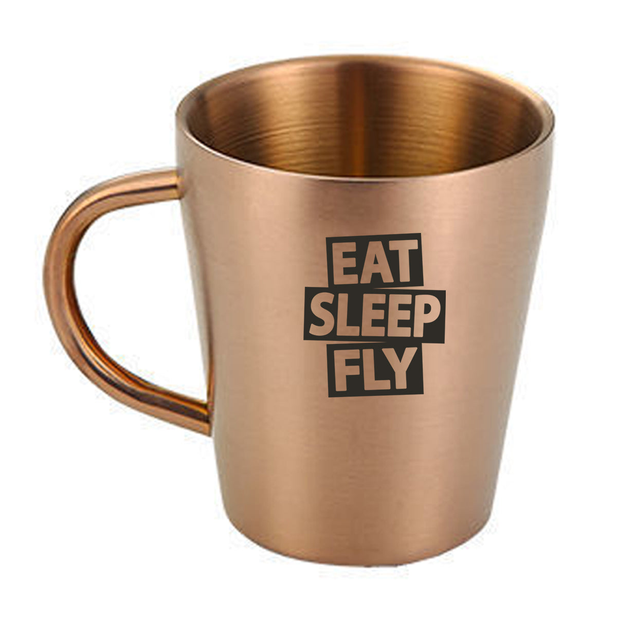 Eat Sleep Fly Designed Stainless Steel Coffee Mugs