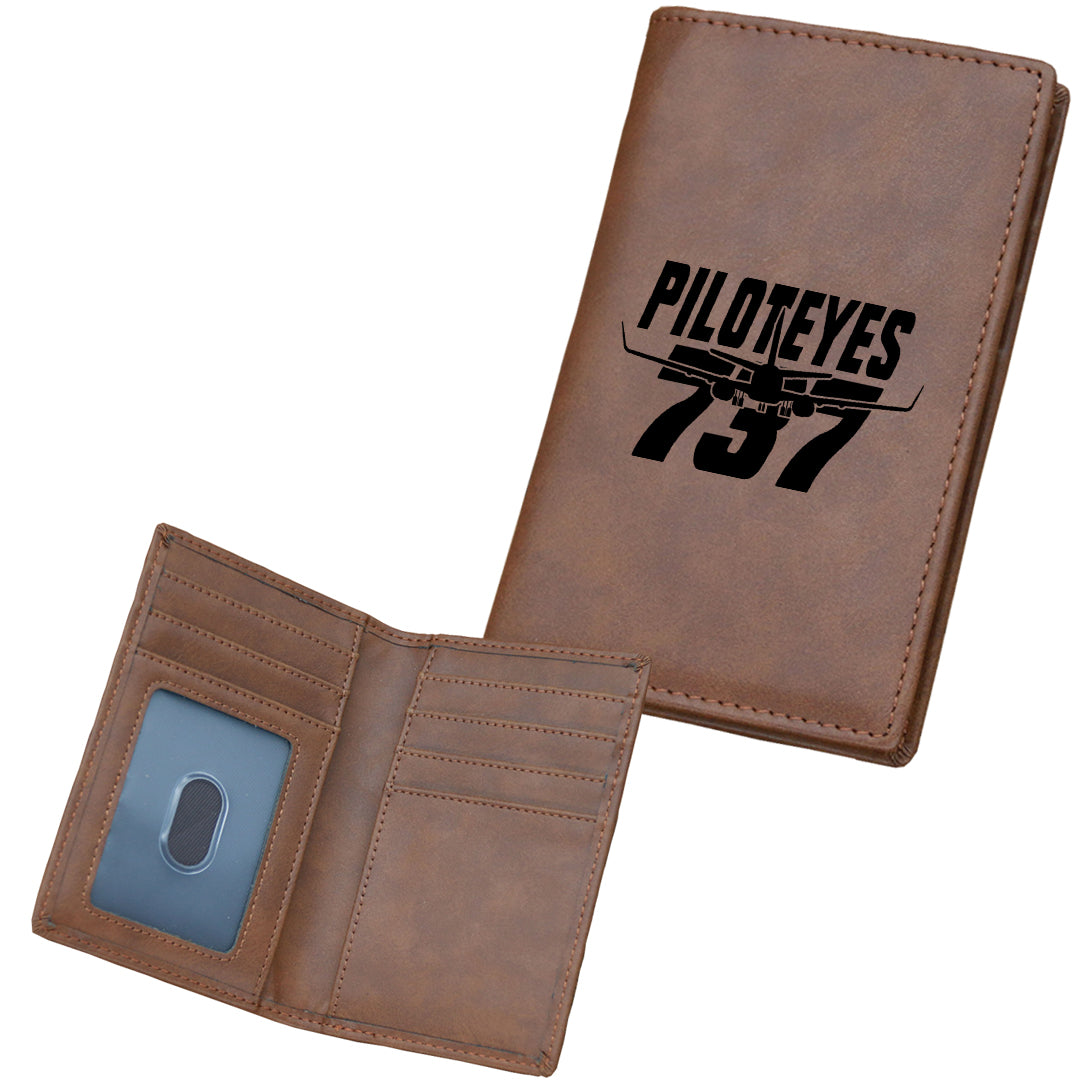 Amazing Piloteyes737 Designed Leather Card Holder Wallets