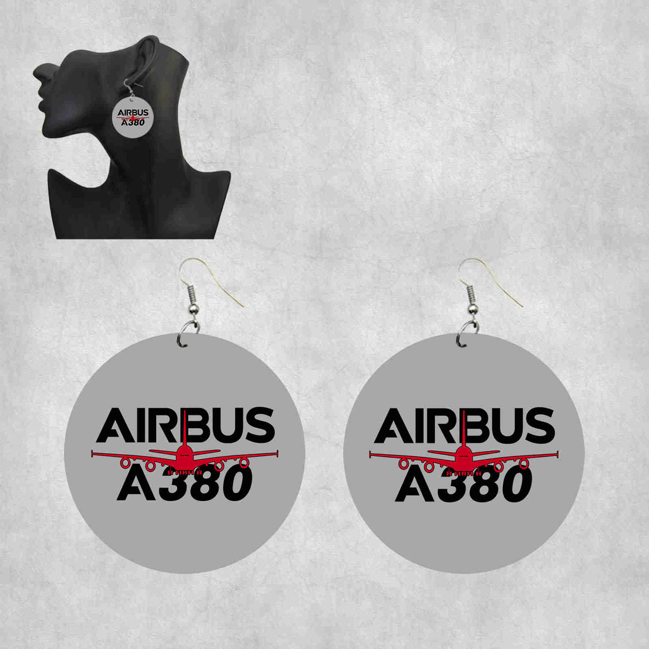 Amazing Airbus A380 Designed Wooden Drop Earrings