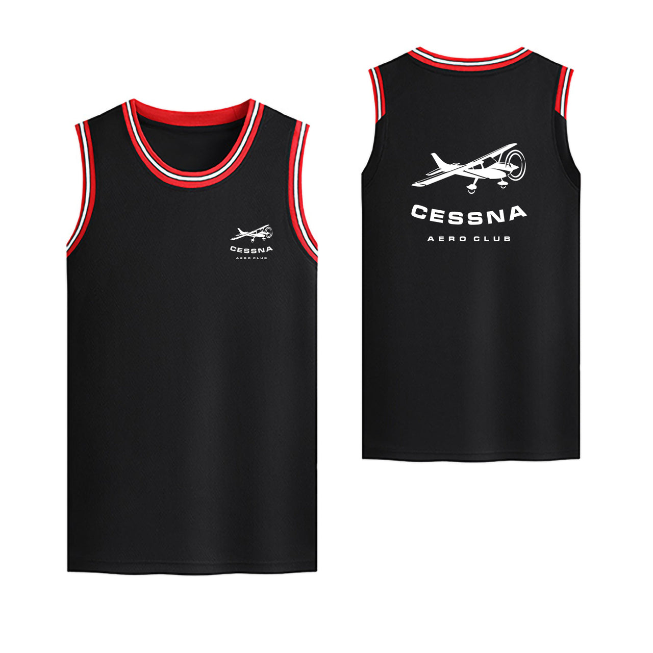 Cessna Aeroclub Designed Basketball Style Sports Tank Tops