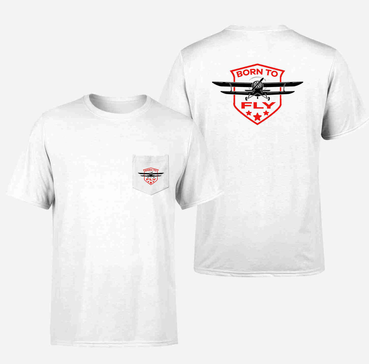 Born To Fly Designed Designed Pocket T-Shirts