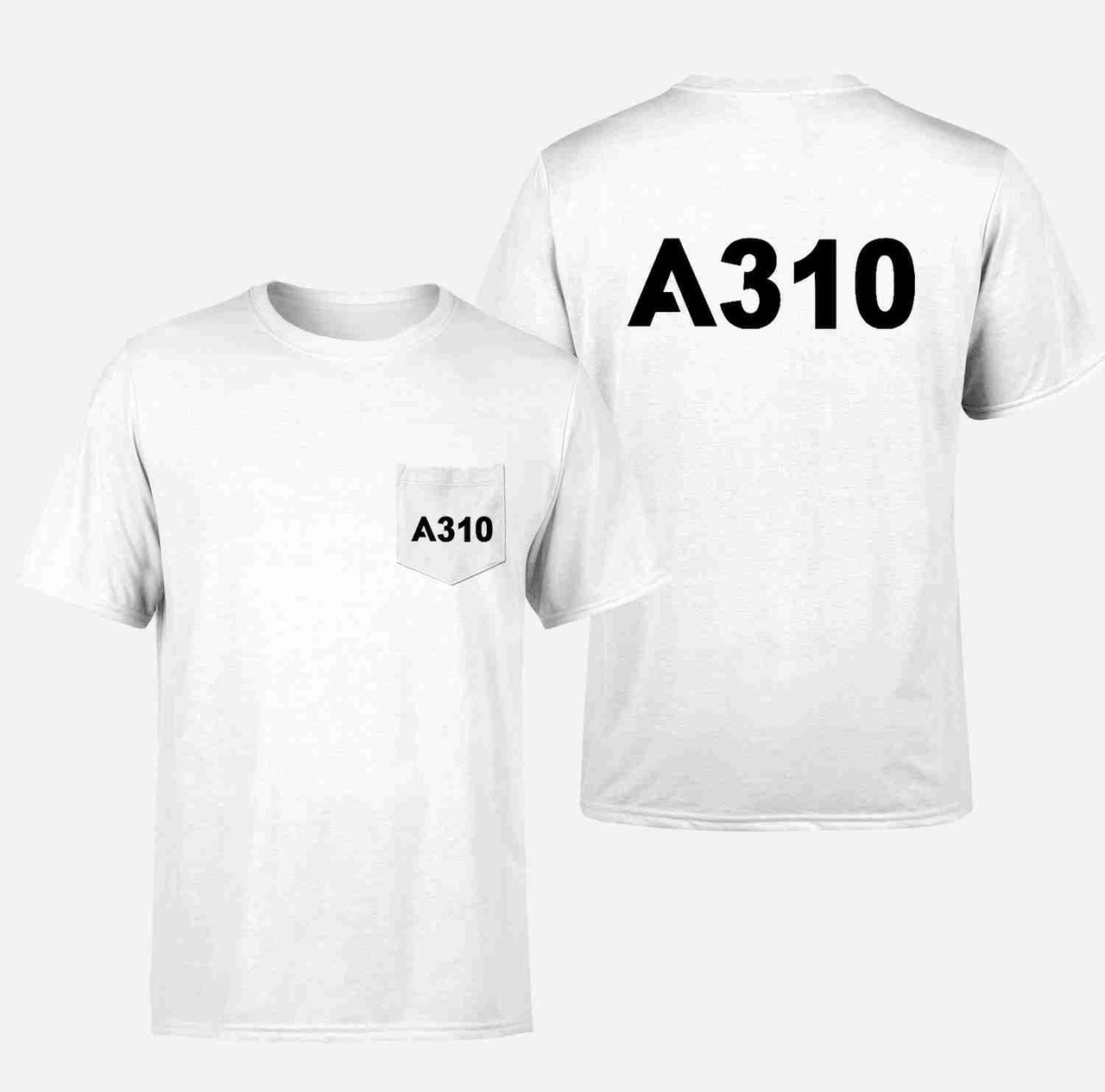 A310 Flat Text Designed Pocket T-Shirts