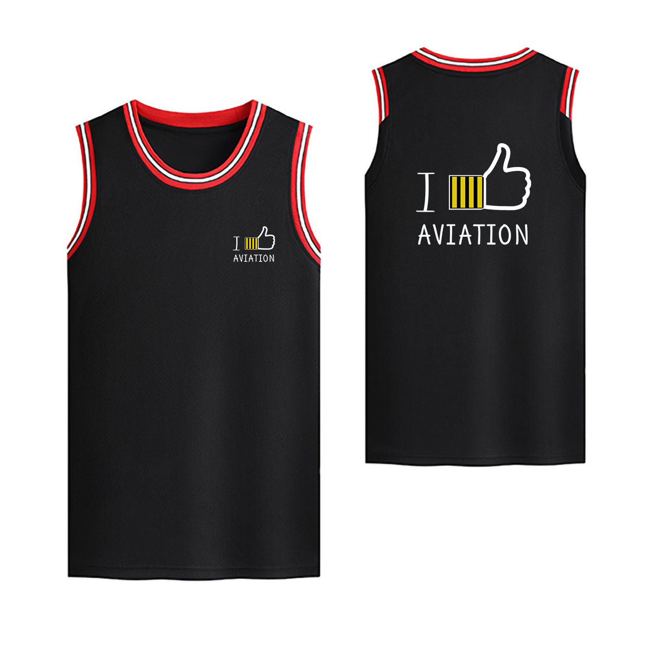 I Like Aviation Designed Basketball Style Sports Tank Tops