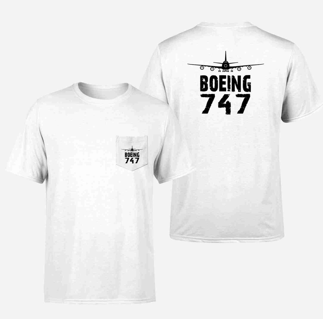 Boeing 747 & Plane Designed Pocket T-Shirts