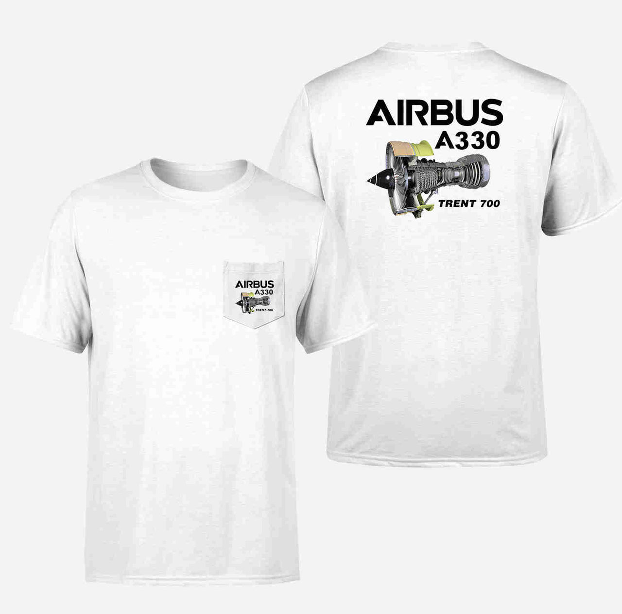 Airbus A330 & Trent 700 Engine Designed Pocket T-Shirts