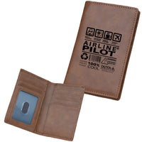 Thumbnail for Airline Pilot Label Designed Leather Card Holder Wallets