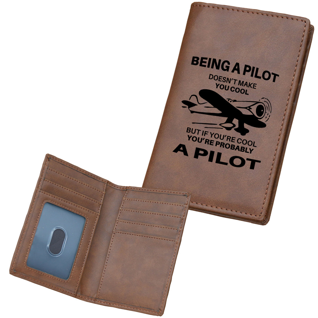 If You're Cool You're Probably a Pilot Designed Leather Card Holder Wallets