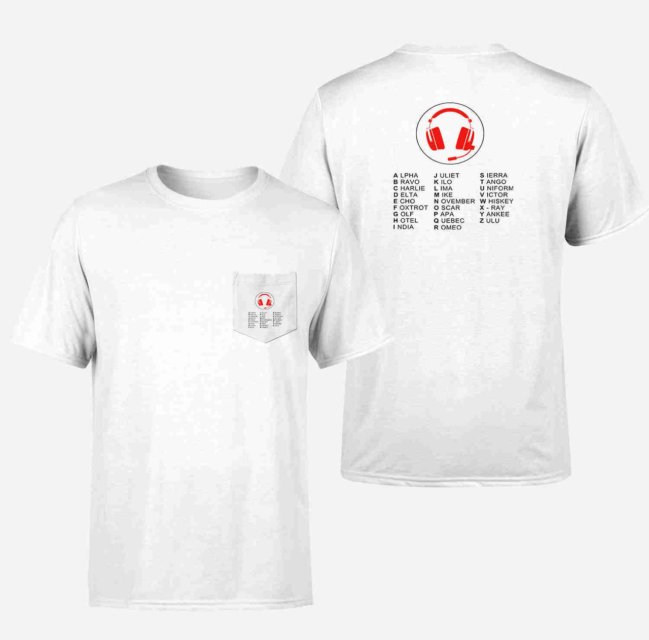 Aviation Alphabet 3 Designed Pocket T-Shirts