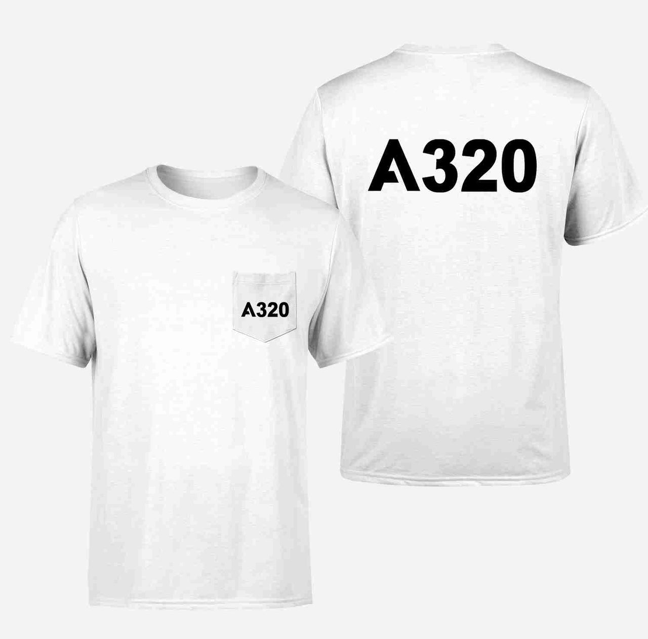 A320 Flat Text Designed Pocket T-Shirts