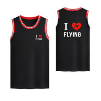 Thumbnail for I Love Flying Designed Basketball Style Sports Tank Tops