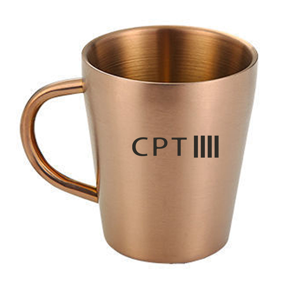 CPT & 4 Lines Designed Stainless Steel Coffee Mugs