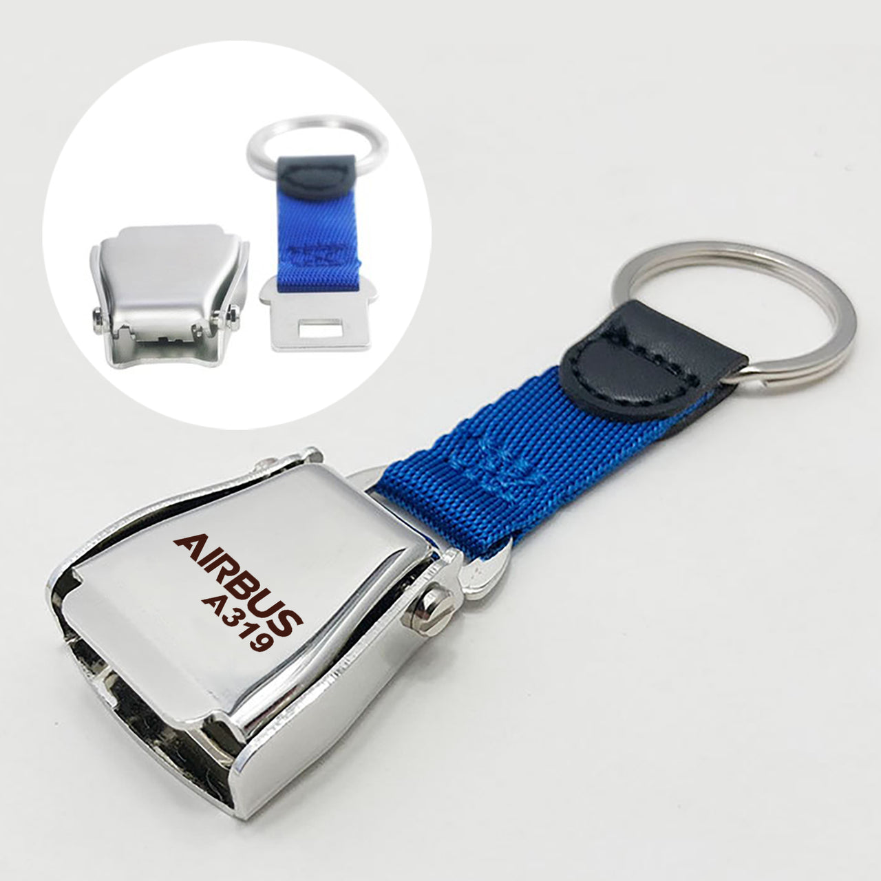 Airbus A319 & Text Designed Airplane Seat Belt Key Chains