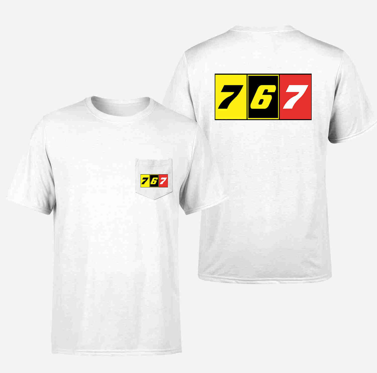 Flat Colourful 767 Designed Pocket T-Shirts