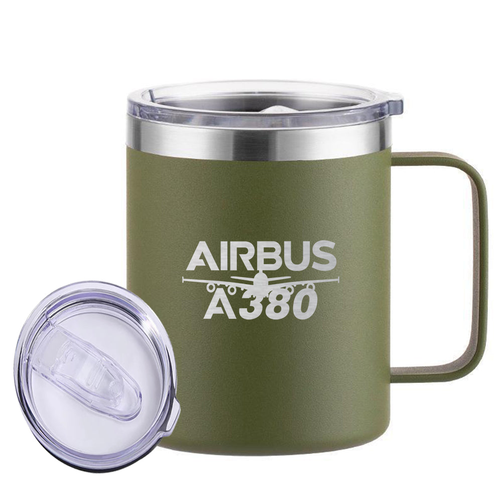 Amazing Airbus A380 Designed Stainless Steel Laser Engraved Mugs