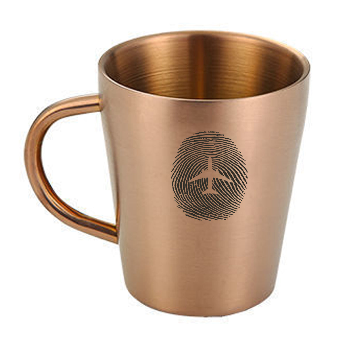 Aviation Finger Print Designed Stainless Steel Coffee Mugs