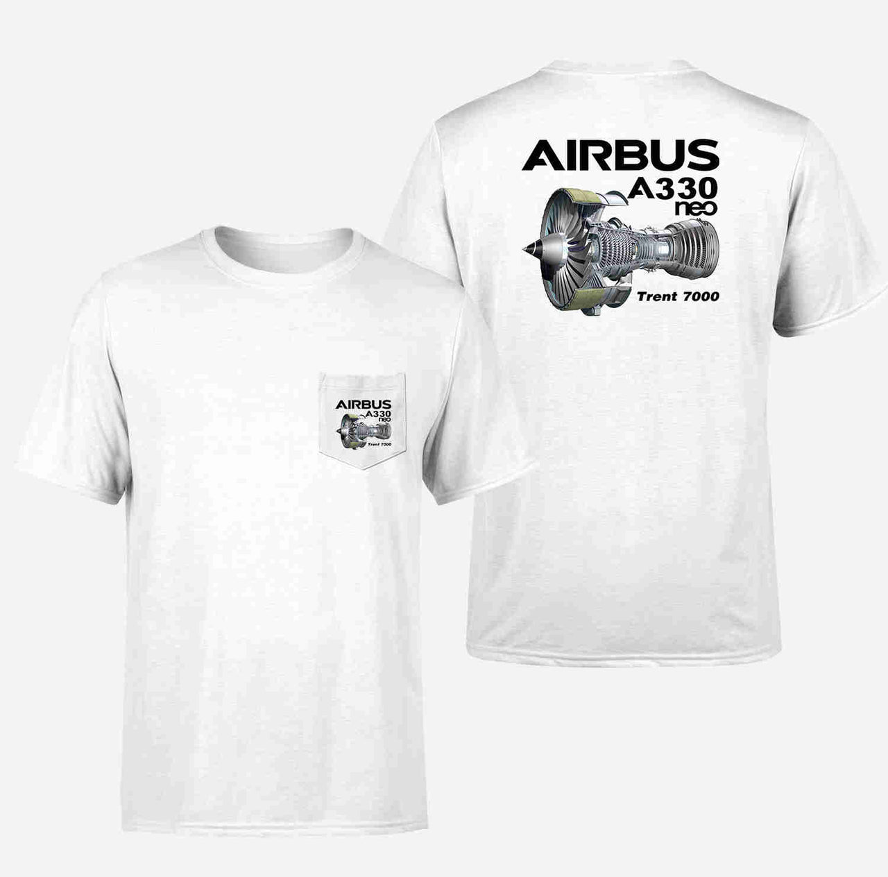 Airbus A330neo & Trent 7000 Designed Pocket T-Shirts