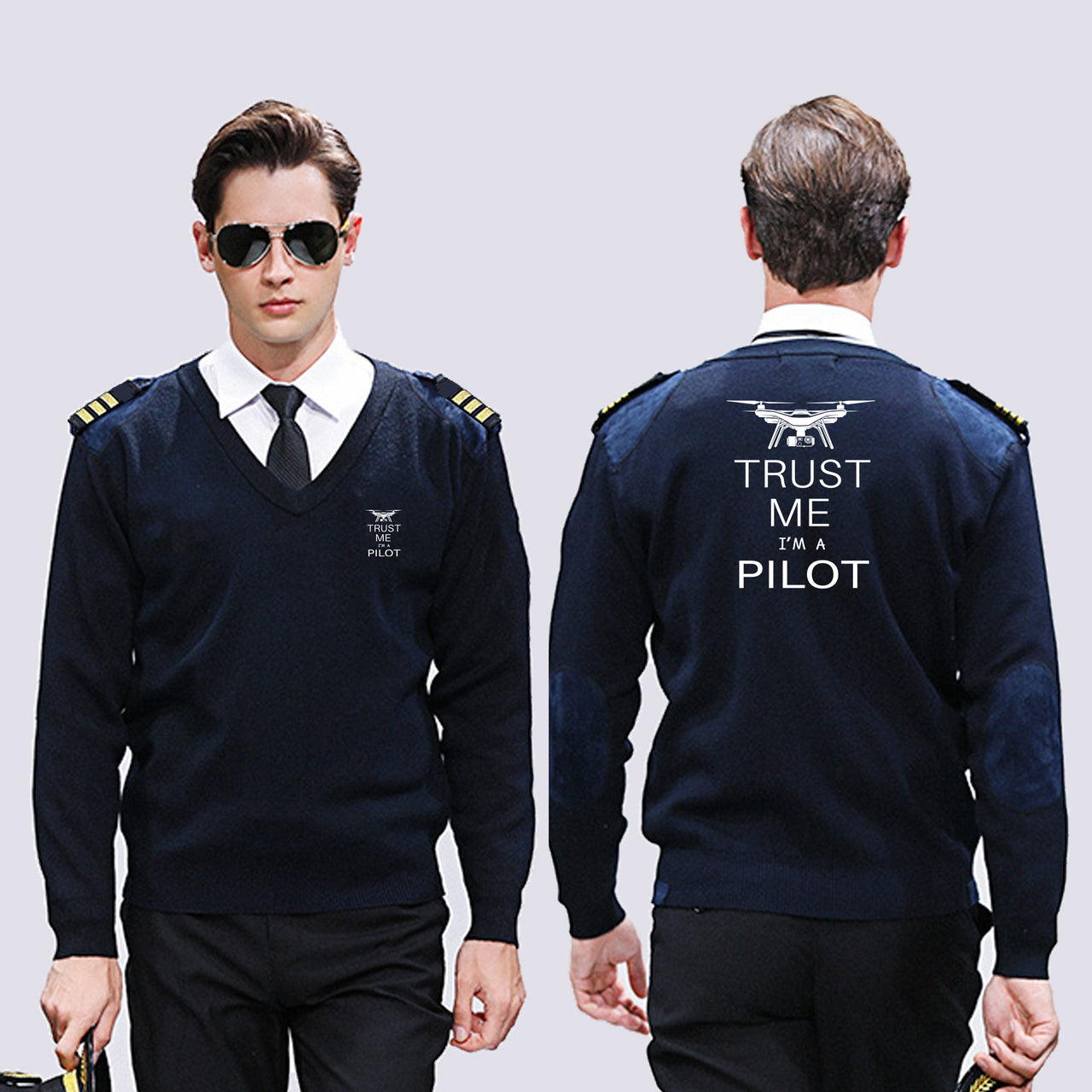 Trust Me I'm a Pilot (Drone) Designed Wool Pilot Sweaters