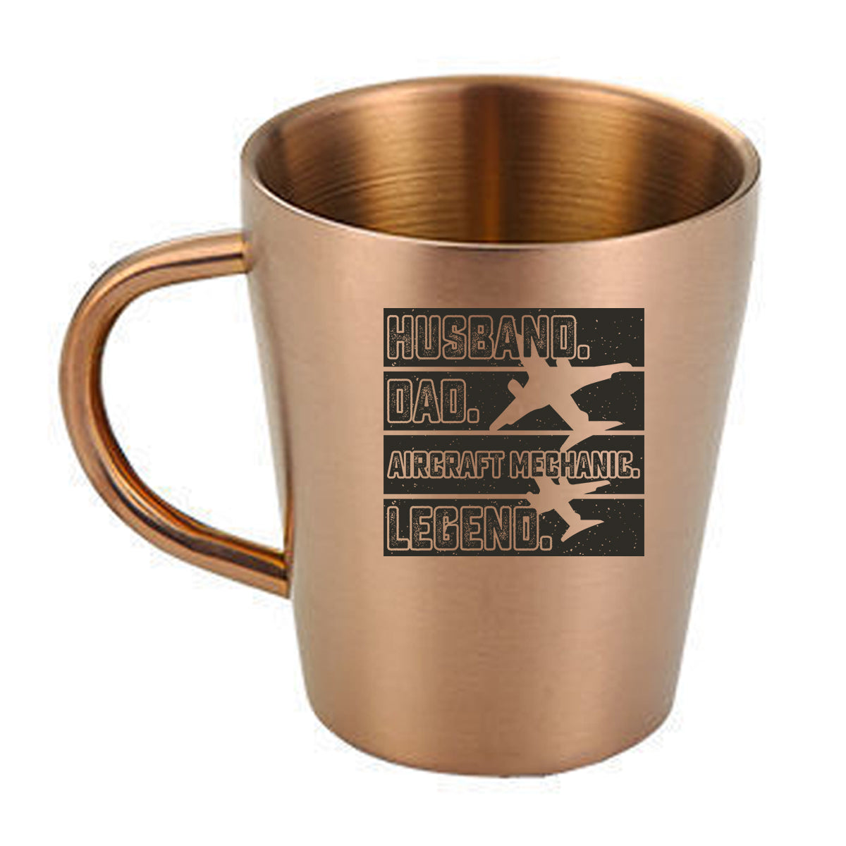 Husband & Dad & Aircraft Mechanic & Legend Designed Stainless Steel Coffee Mugs