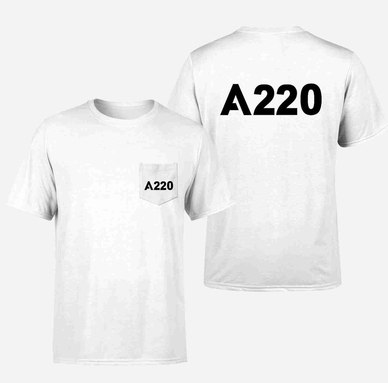 A220 Flat Text Designed Pocket T-Shirts