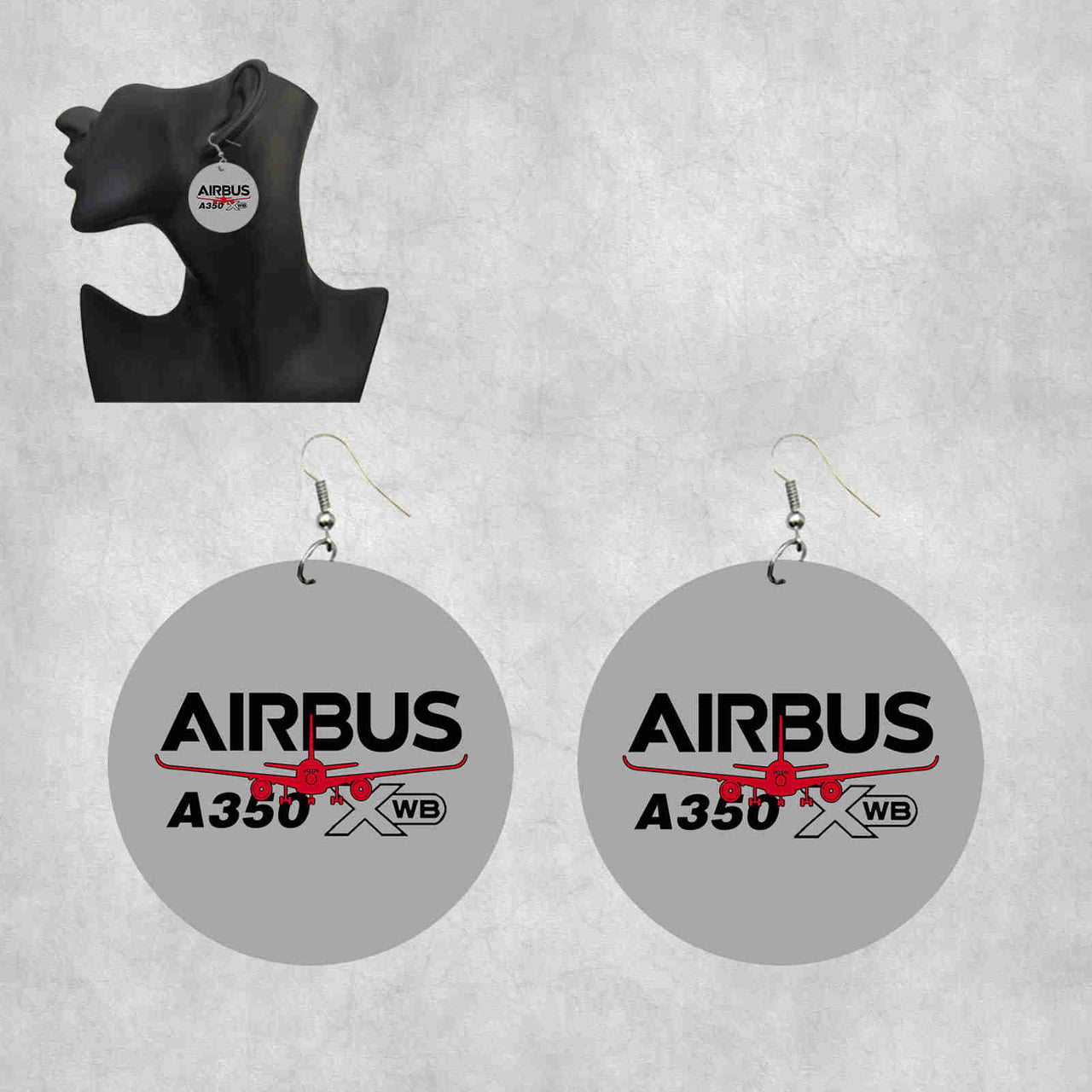 Amazing Airbus A350 XWB Designed Wooden Drop Earrings