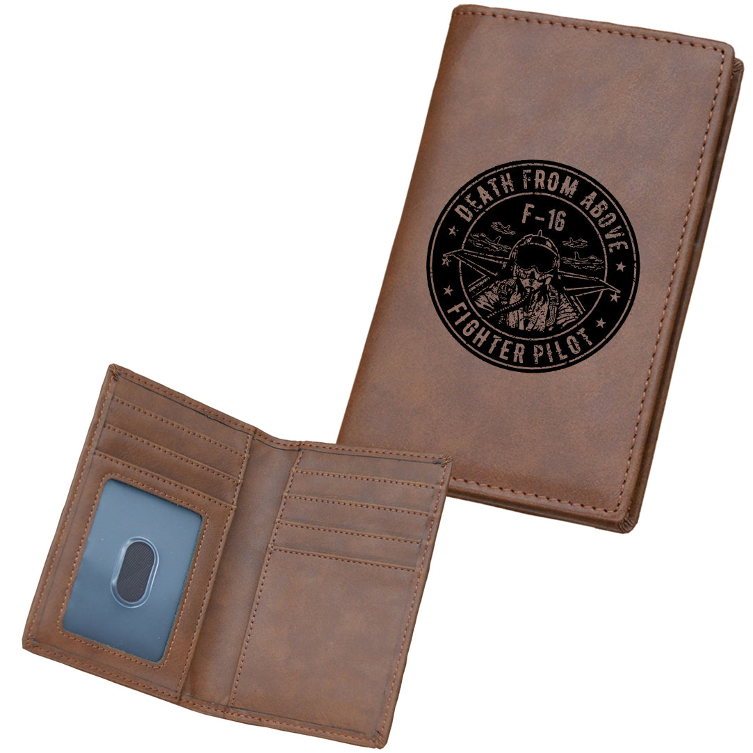 Fighting Falcon F16 - Death From Above Designed Leather Card Holder Wallets