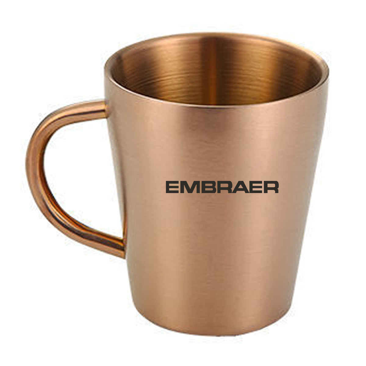 Embraer & Text Designed Stainless Steel Coffee Mugs