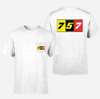 Thumbnail for Flat Colourful 757 Designed Pocket T-Shirts