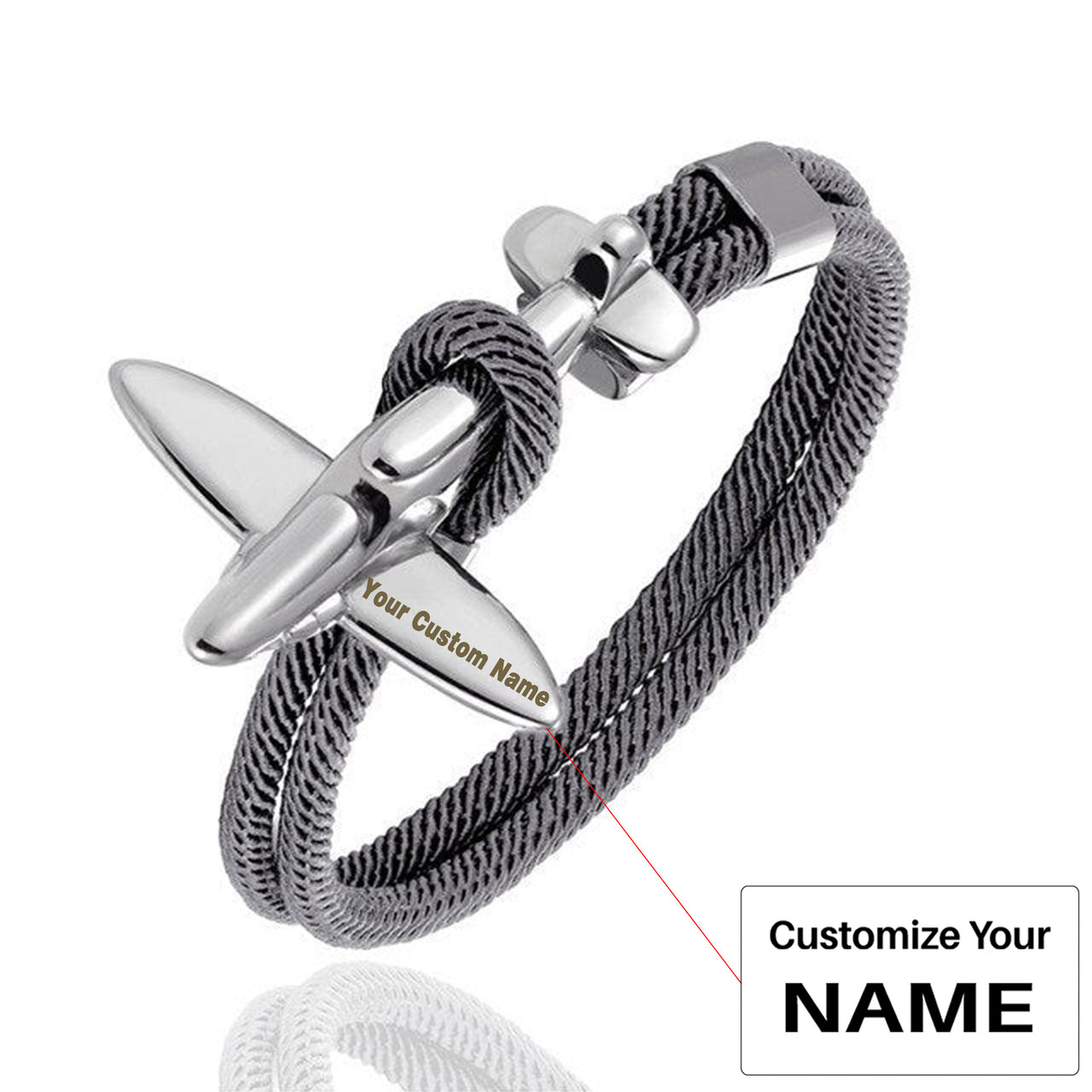 (Edition 2) Small Airplane Designed Rope Leather Bracelets