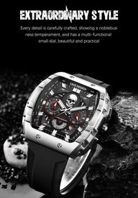 Thumbnail for Waterproof Quartz Skeleton Skull Dial Sports Watches Watch