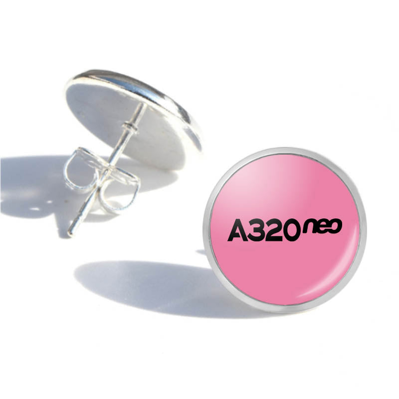 A320neo & Text Designed Stud Earrings