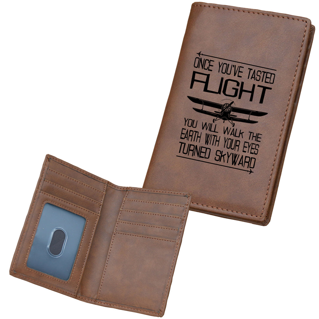 Once You've Tasted Flight Designed Leather Card Holder Wallets