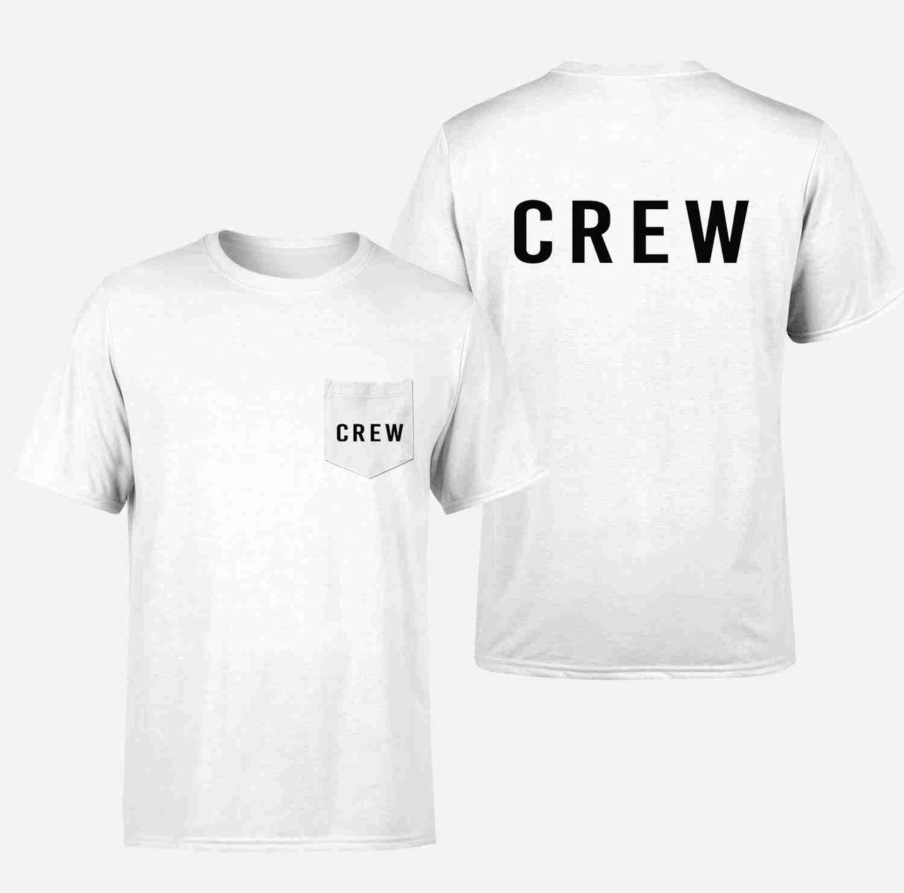 CREW & Text Designed Pocket T-Shirts