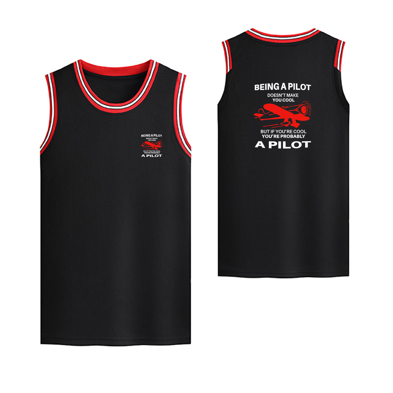 If You're Cool You're Probably a Pilot Designed Basketball Style Sports Tank Tops