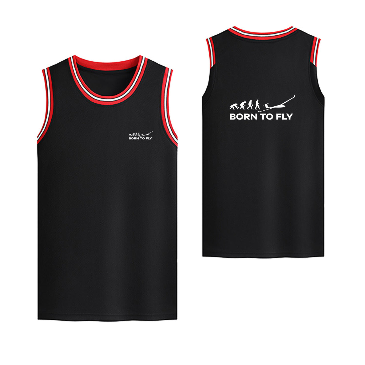 Born To Fly Glider Designed Basketball Style Sports Tank Tops