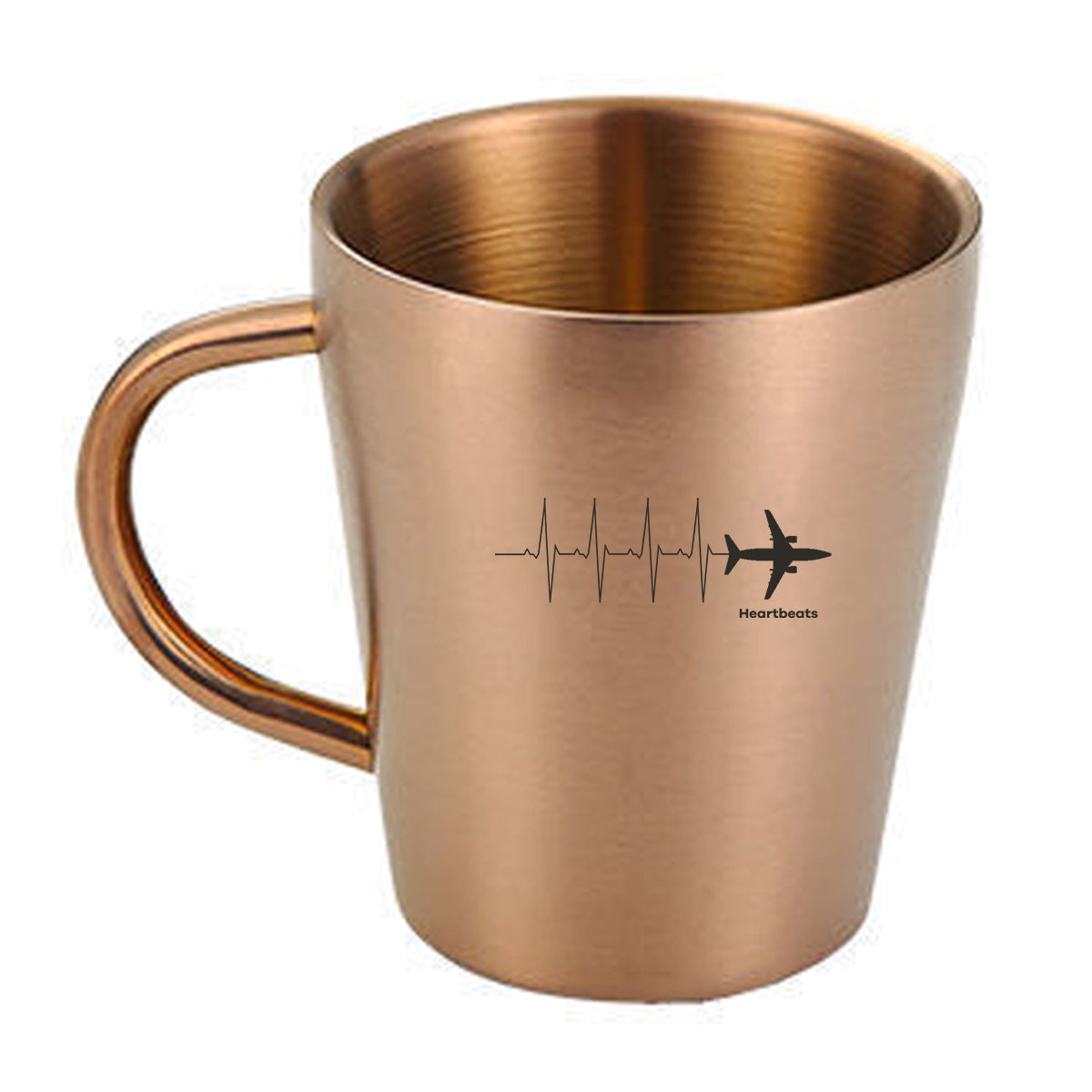 Aviation Heartbeats Designed Stainless Steel Coffee Mugs