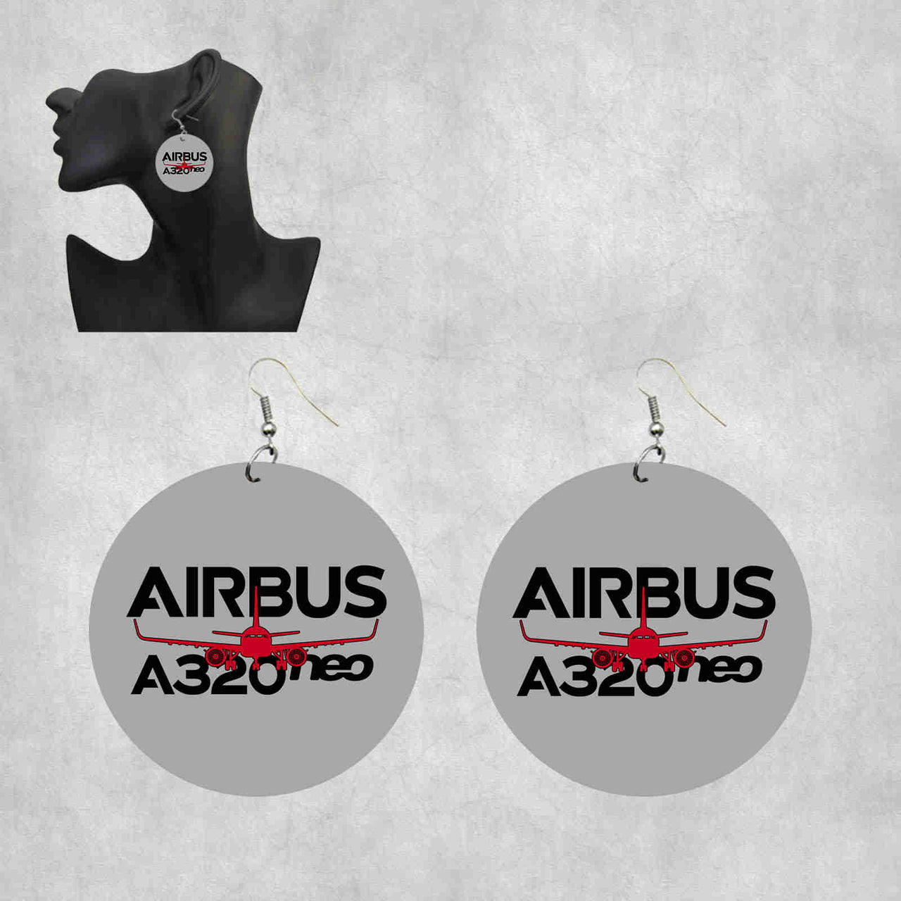 Amazing Airbus A320neo Designed Wooden Drop Earrings