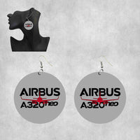 Thumbnail for Amazing Airbus A320neo Designed Wooden Drop Earrings