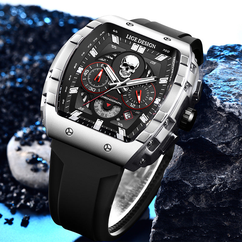 Waterproof Quartz Skeleton Skull Dial Sports Watches Watch