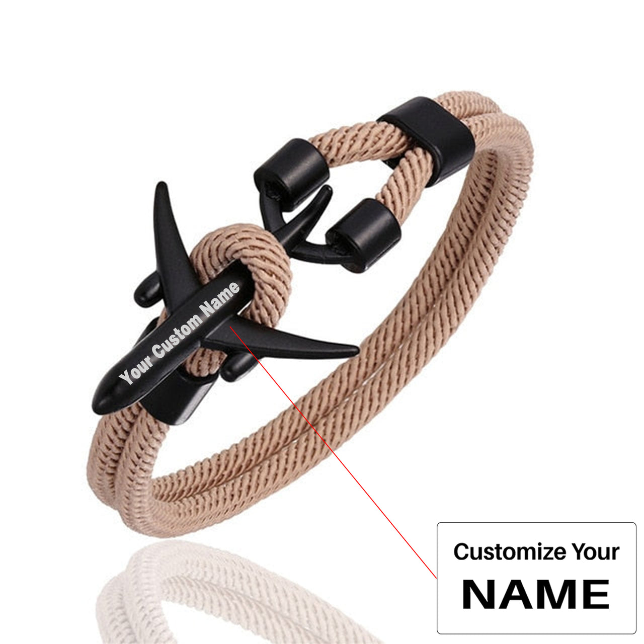 (Edition 2) Super Quality Stylish Airplane Shape Bracelets Black (Pure Colours)