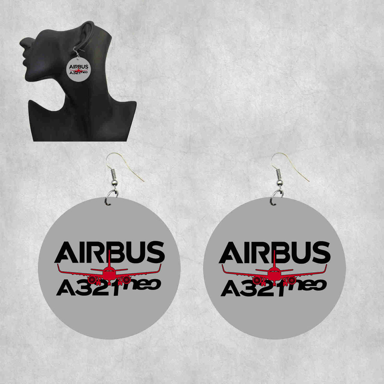 Amazing Airbus A321neo Designed Wooden Drop Earrings